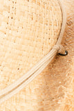 Fame Adjustable Strap Raw Hem Weave Hat 