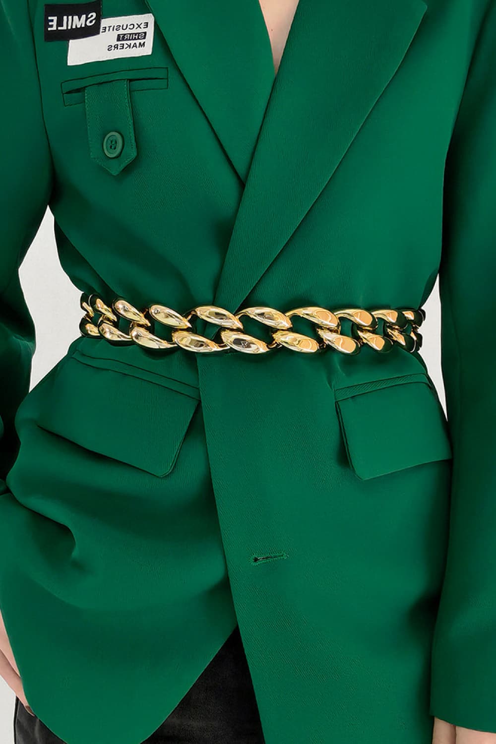 1.2" Width Acrylic Curb Chain Belt 