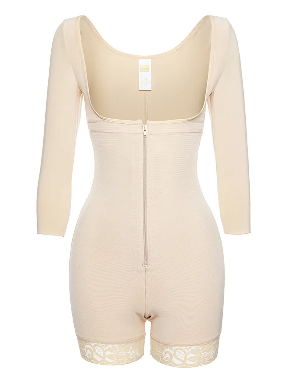 Full Size Zip Up Lace Detail Long Sleeve Shapewear Lingerie & Nightwear