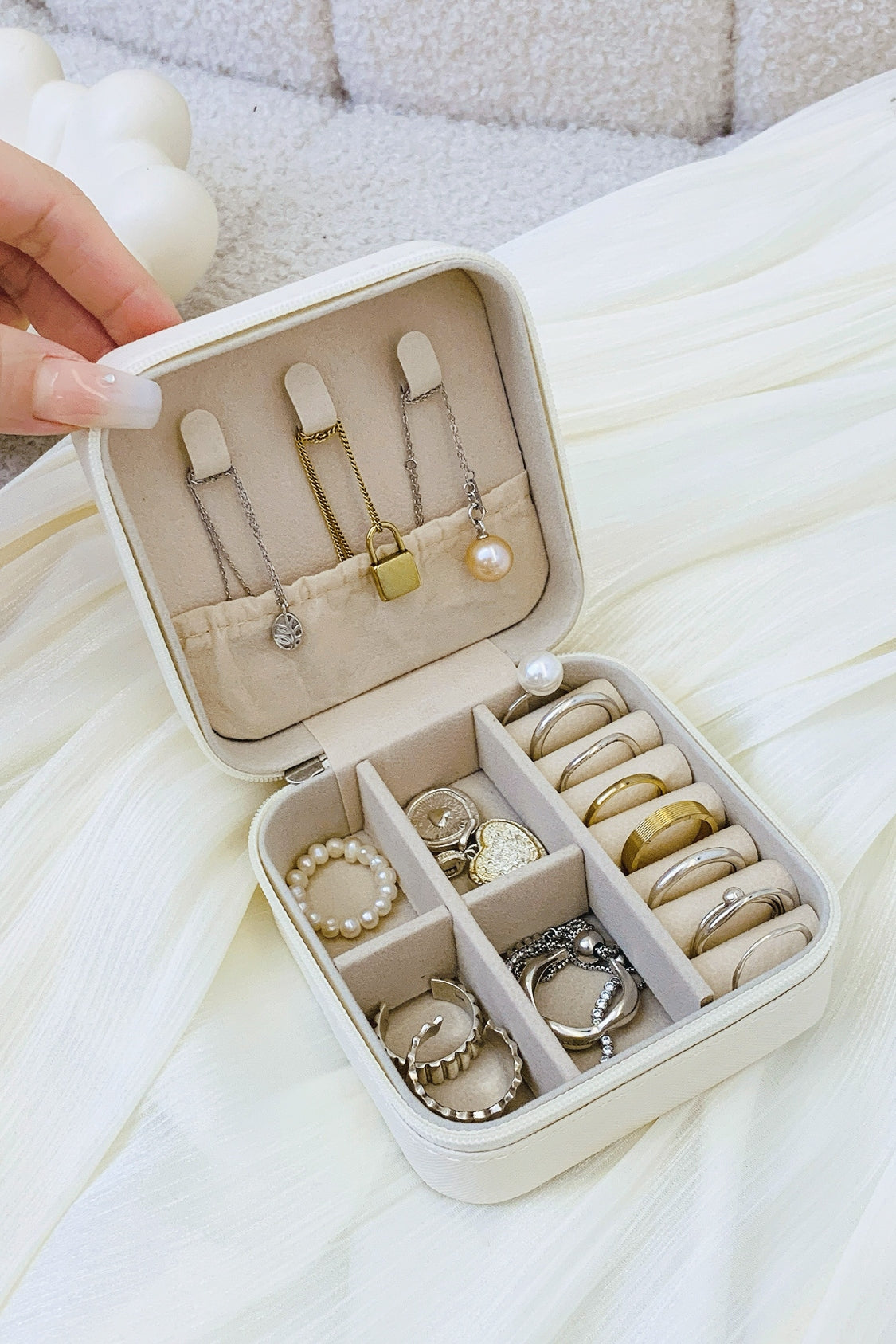 PU Leather Square Jewelry Box 