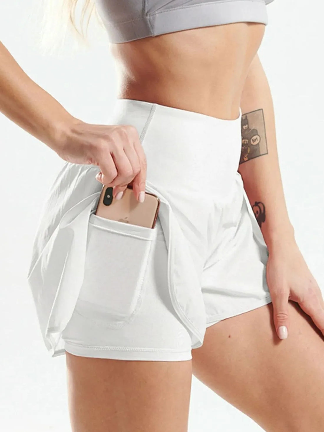 Pocketed High Waist Active Shorts 