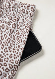 Leopard Button Down Long Sleeve Top and Pants Lounge Set Lingerie & Nightwear