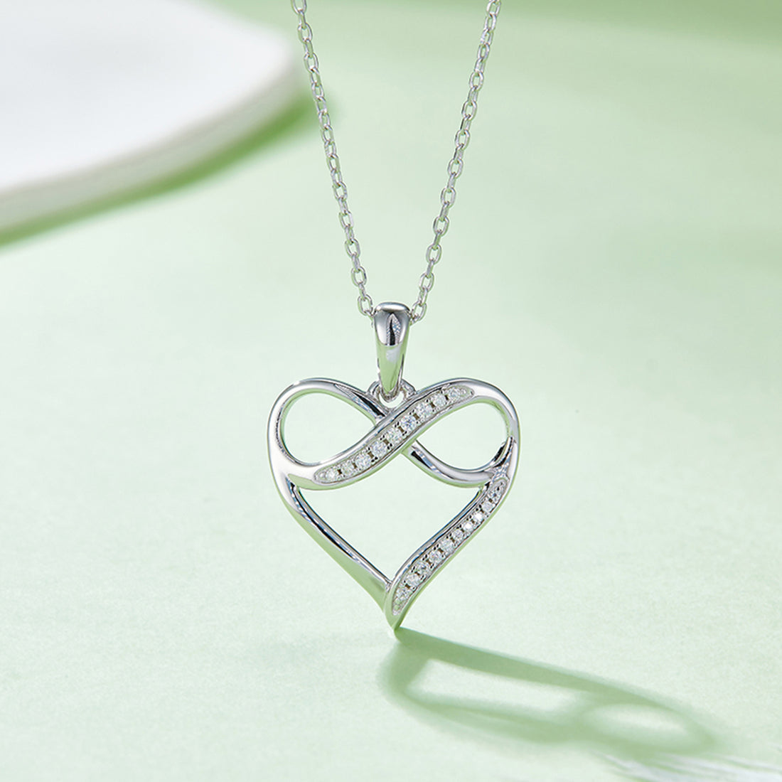 Moissanite 925 Sterling Silver Heart Necklace 
