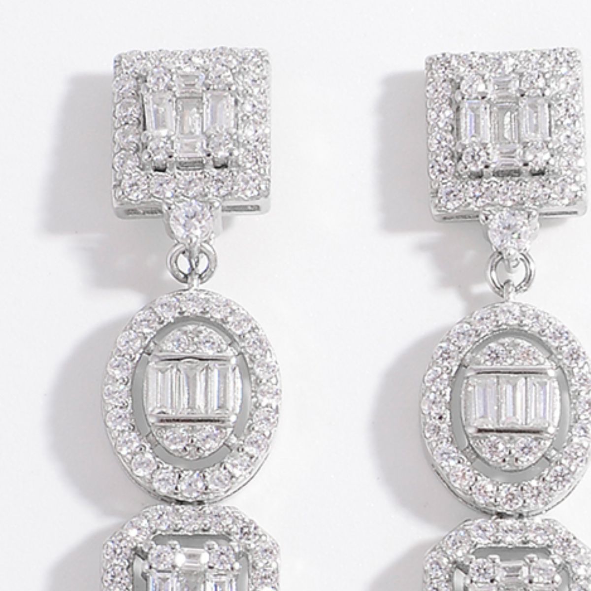 925 Sterling Silver Inlaid Zircon Earrings 