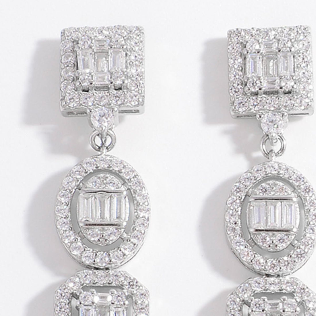 925 Sterling Silver Inlaid Zircon Earrings 