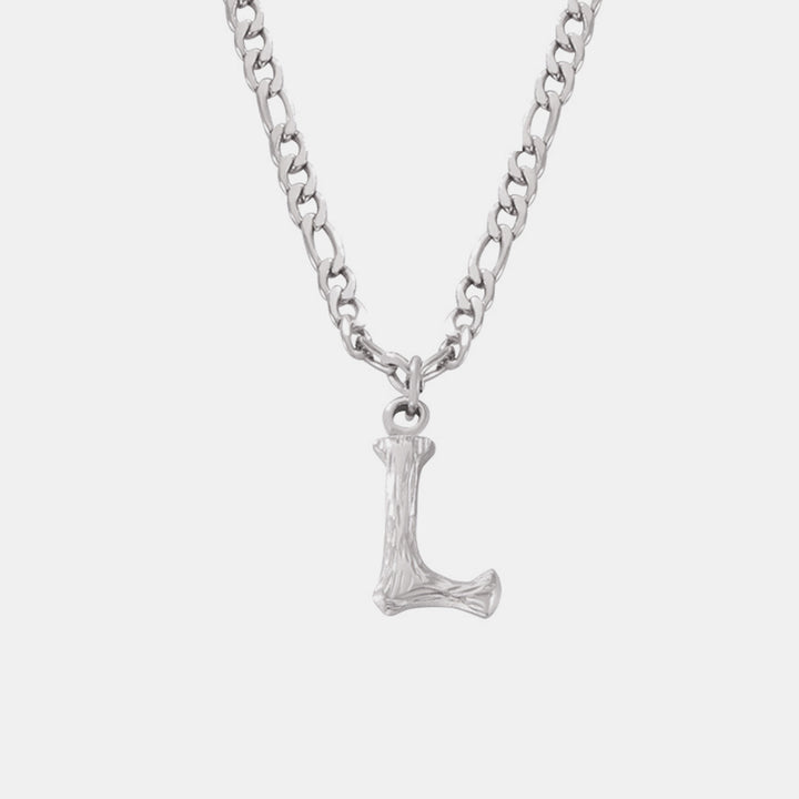 Titanium Steel Letter Pendant Necklace 
