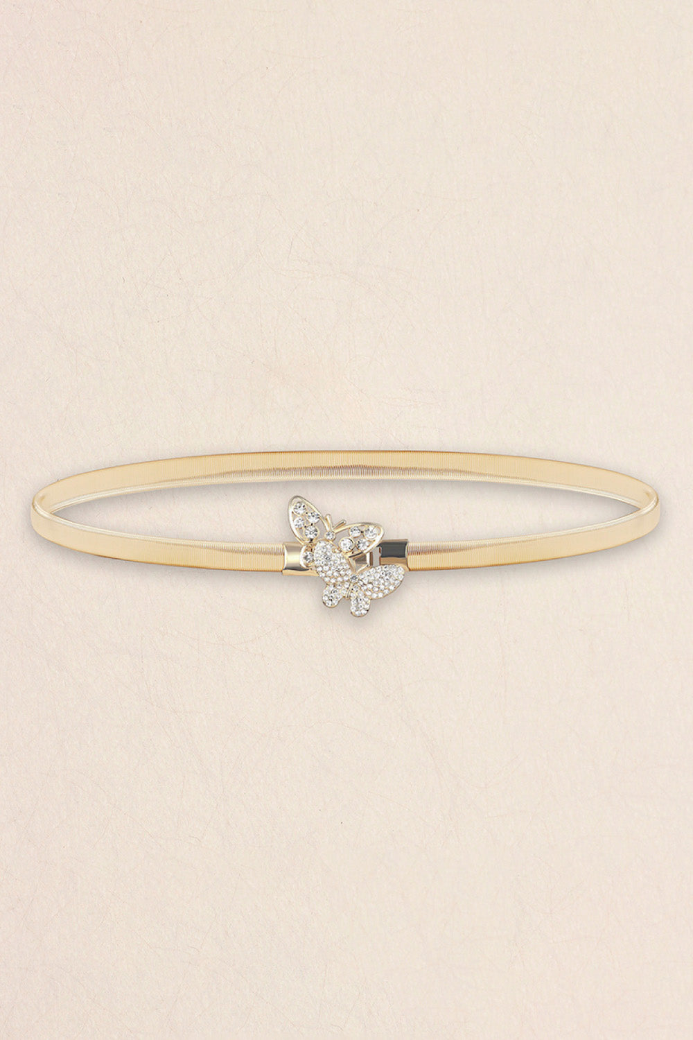Rhinestone Butterfly Elastic Metal Belt 