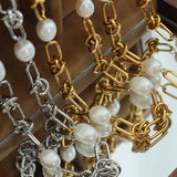 Freshwater Pearl Titanium Steel Bracelet 