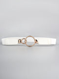 Double Ring Buckle Elastic PU Belt 