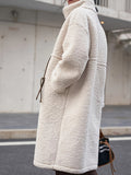 Plus Size Drawstring Zip Up Turtleneck Sherpa Coat 