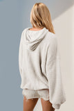 Double Take Full Size Half Zip Long Sleeve Hoodie with Kangaroo Pocket 