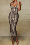 Animal Print V-Neck Cami Dress 