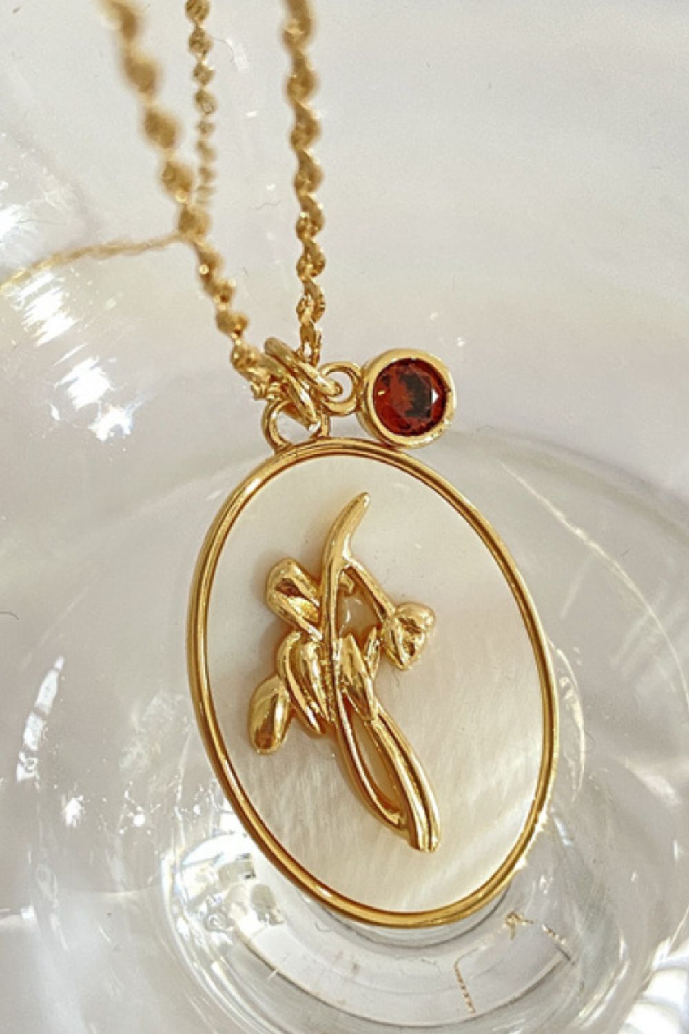 Flower Shell Pendant Copper Necklace 