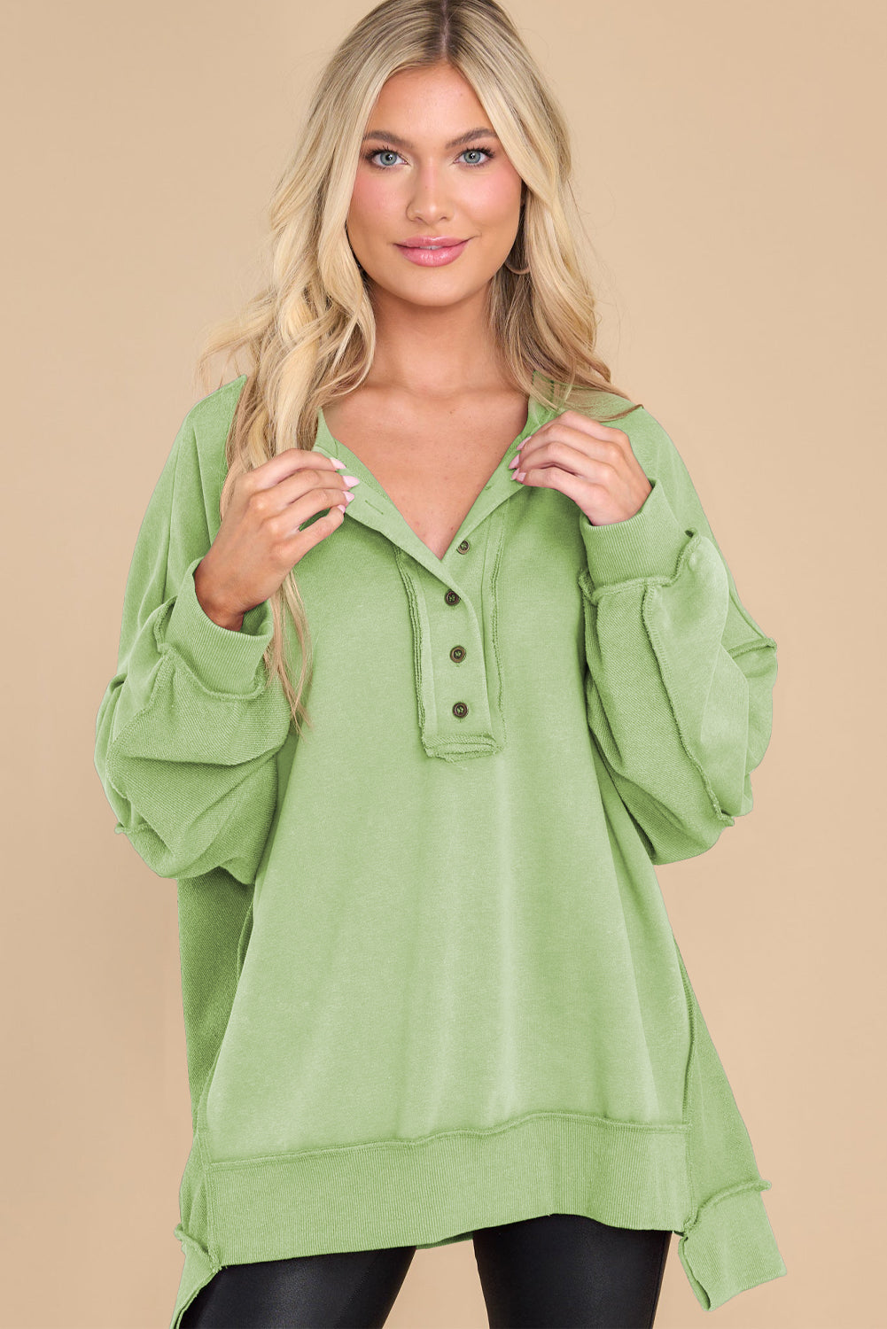 Exposed Seam Long Sleeve Sweatshirt 