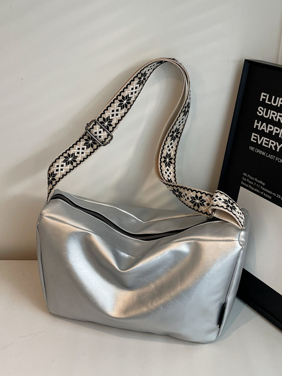 PU Leather Adjustable Strap Crossbody Bag 