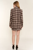 And The Why Full Size Plaid Brushed One Button Blazer 