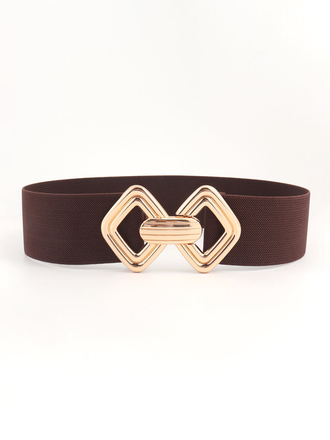 Geometric Buckle Elastic Wide Belt 