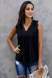 Eyelash Lace V-Neck Tank Top 