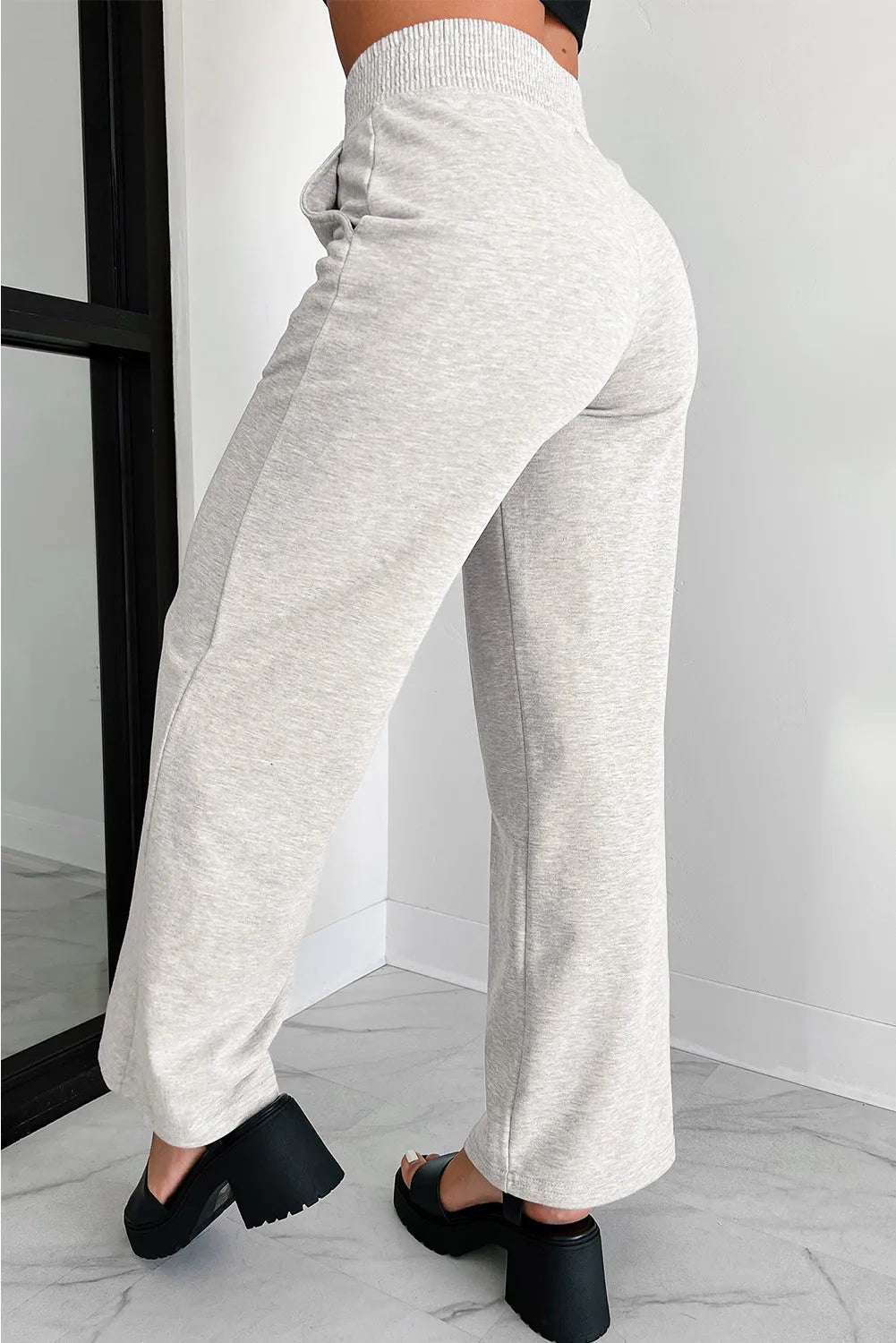Elastic Waist Active Pants with Pockets 
