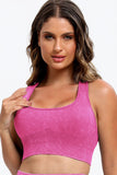 3 Piece Washed Square Neck Wide Strap Active Set 