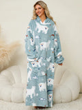 Fuzzy Pocketed Long Sleeve Hooded Lounge Dress Lingerie & Nightwear