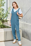 Double Take Full Size Sleeveless Straight Jumpsuit 