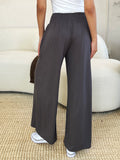 Double Take Full Size Smocked Wide Waistband Wide Leg Pants 