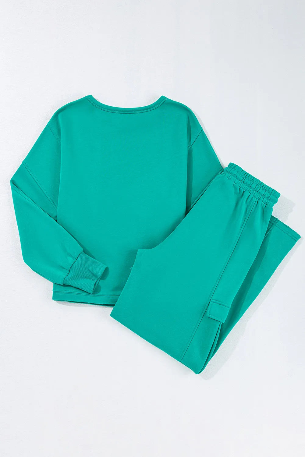 Full Size Round Neck Long Sleeve Top and Drawstring Pants Set 