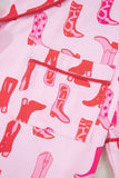 Cowgirl Boots Printed Shirt and Shorts Set Lingerie & Nightwear