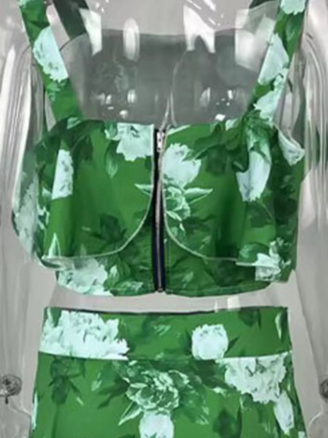 Full Size Floral Cami and Layered Skirt Set Plus Size Two Piece Dresses