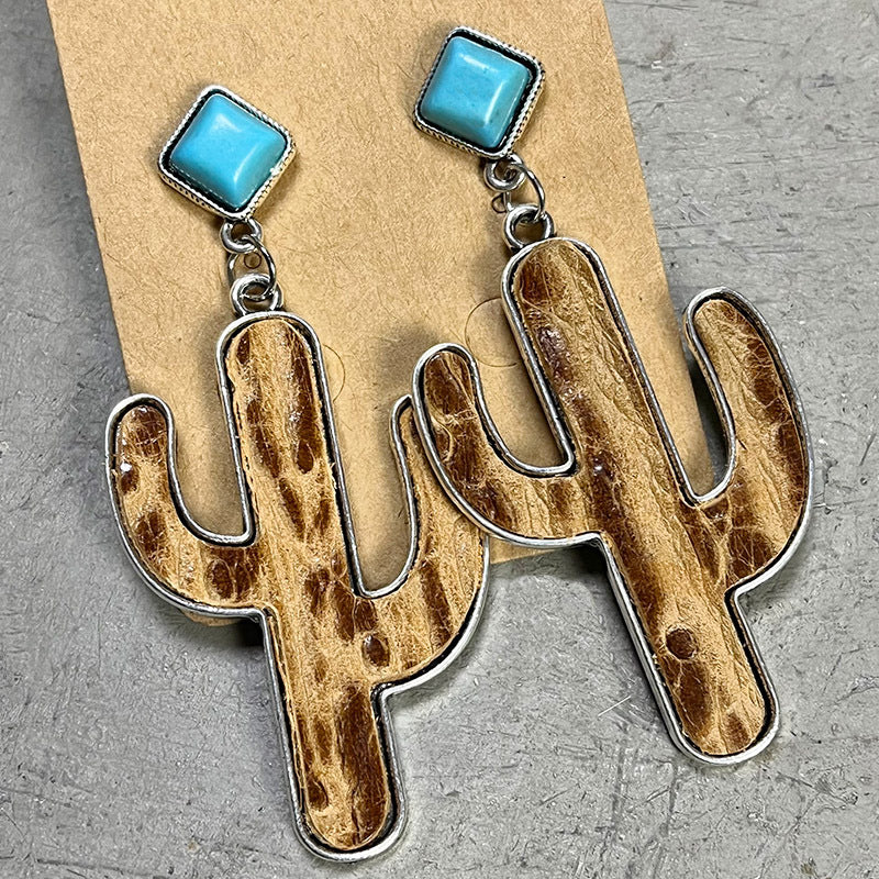 Turquoise Cactus Earrings 
