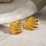 Stainless Steel Shell Shape Stud Earrings 