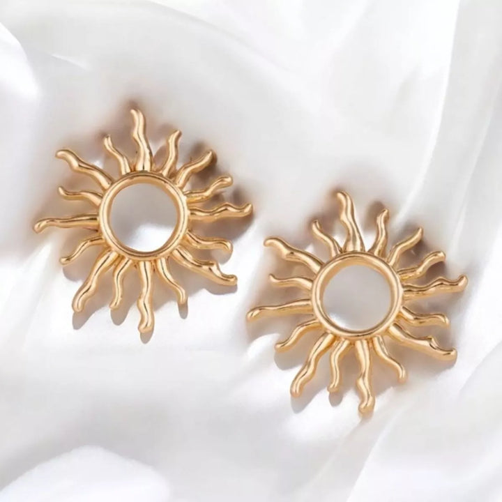 18K Gold-Plated Sun Earrings 