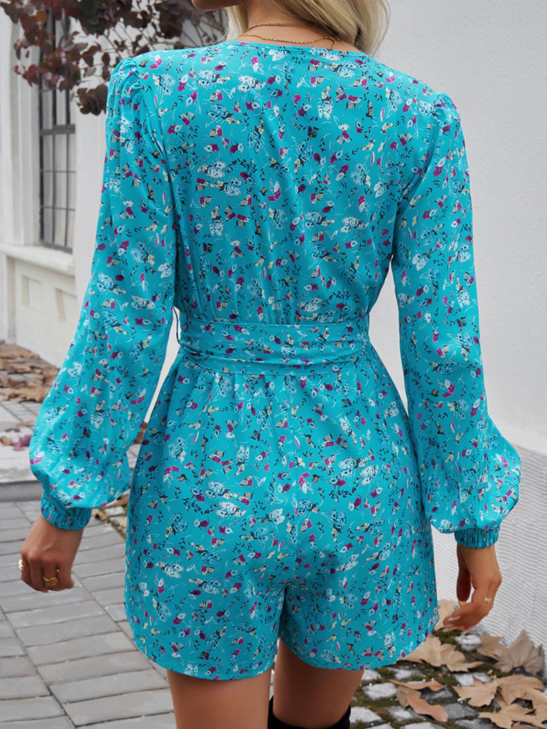 Devine Tied Surplice Long Sleeve Romper 