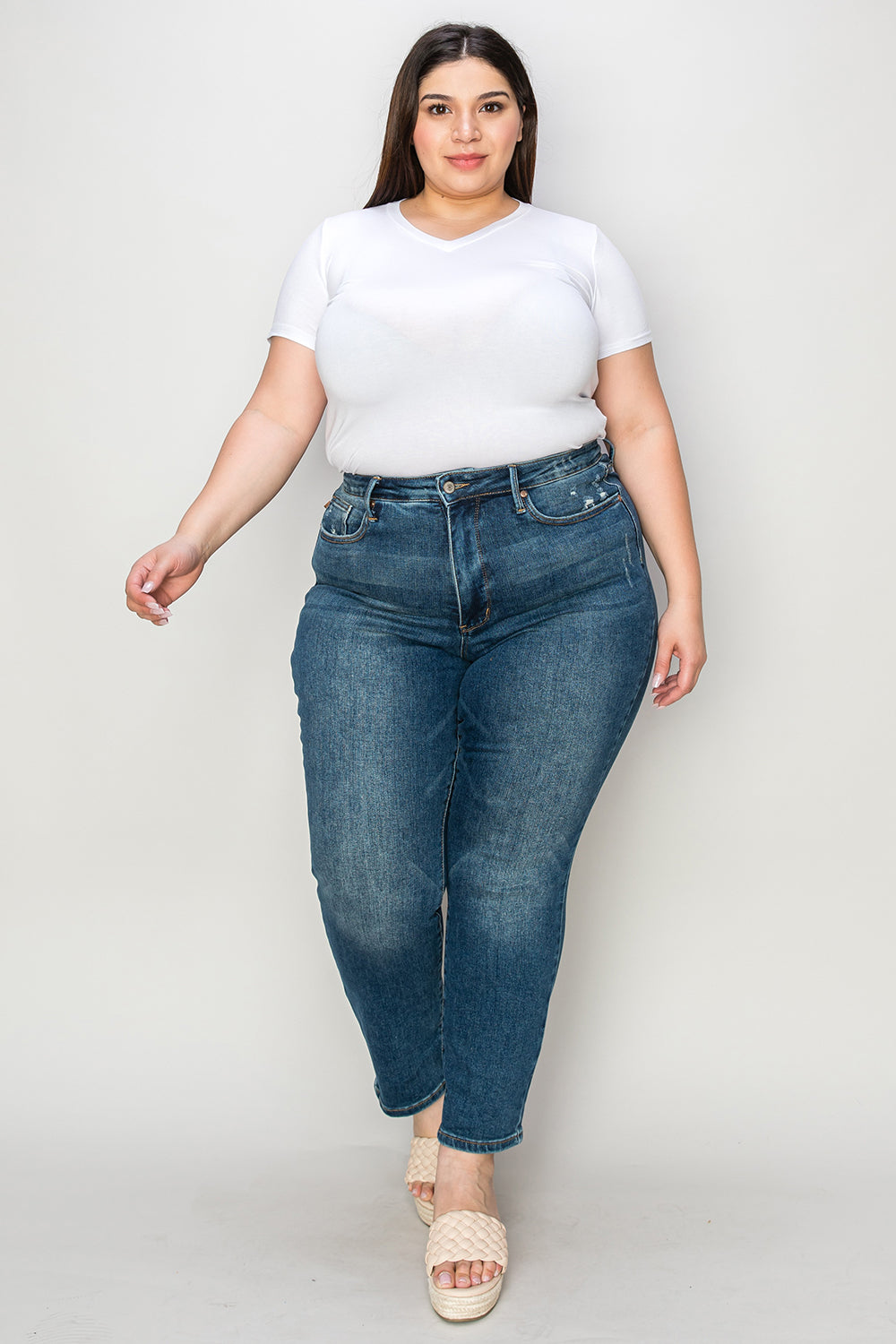 Judy Blue Full Size Tummy Control High Waist Slim Jeans 