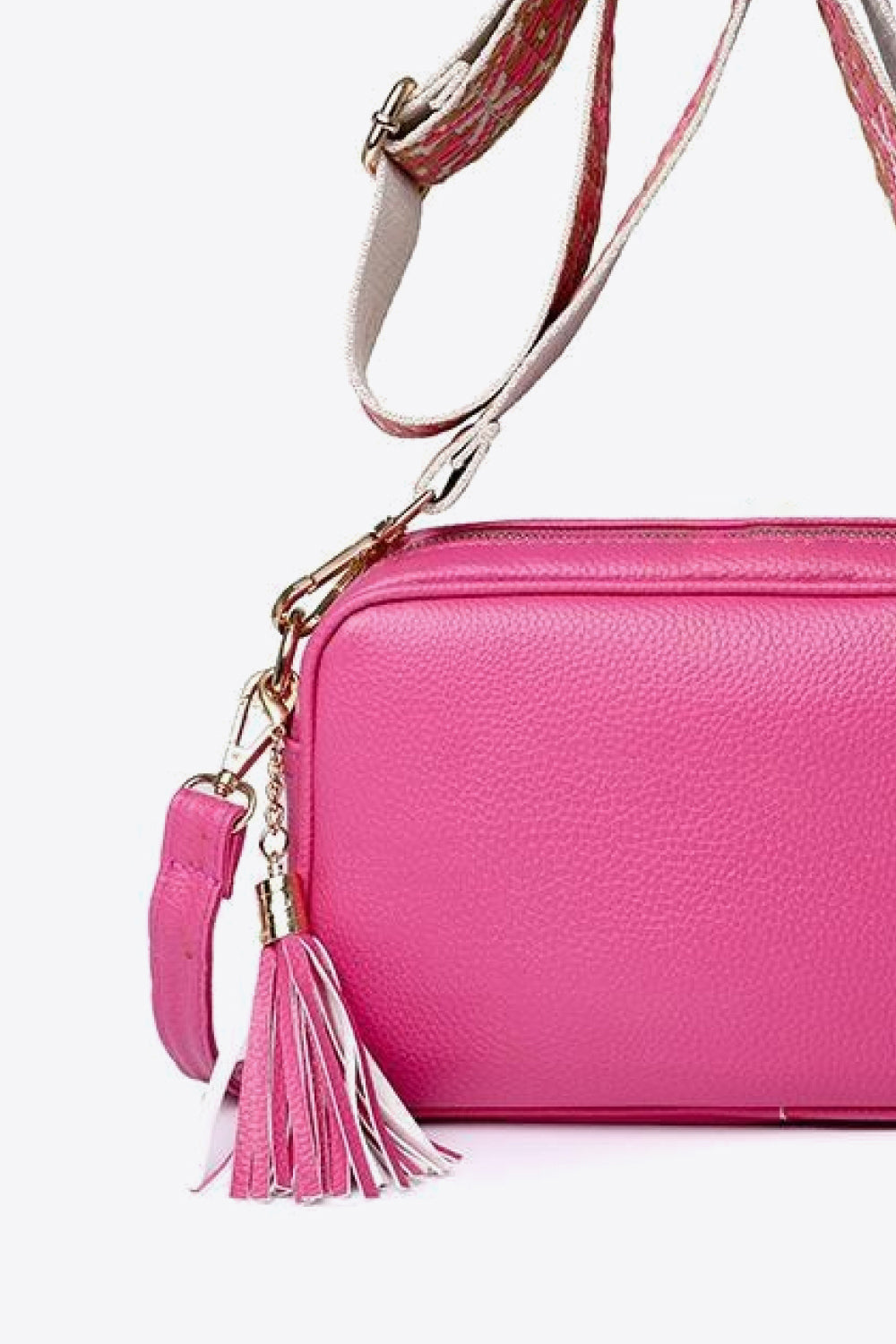 PU Leather Tassel Crossbody Bag 