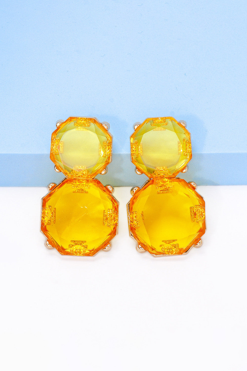 Geometrical Shape Zinc Alloy Frame Dangle Earrings 