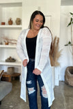 Double Take Full Size Open Front Longline Cardigan 