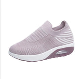 Breathable Mesh Wedge Sneakers 