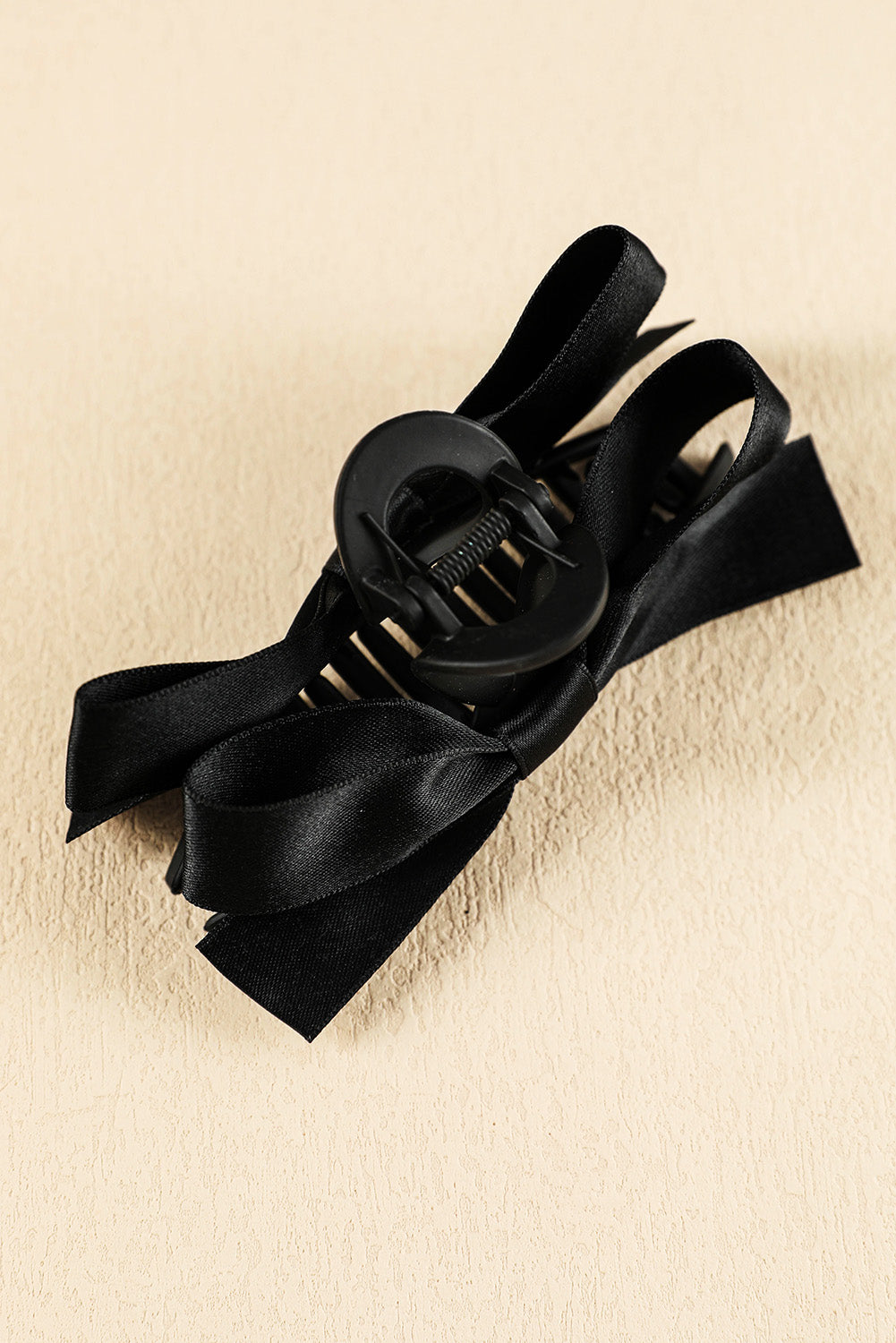 Black Bow Decor Large Hair Claw Clip Accessories/Headwear