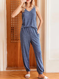 Ribbed Knit V-Neck Tank and Pants Lounge Set Lingerie & Nightwear