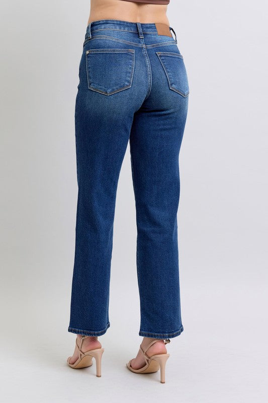 Judy Blue Full Size Side Seam Detail Straight Jeans with Pockets Jeans