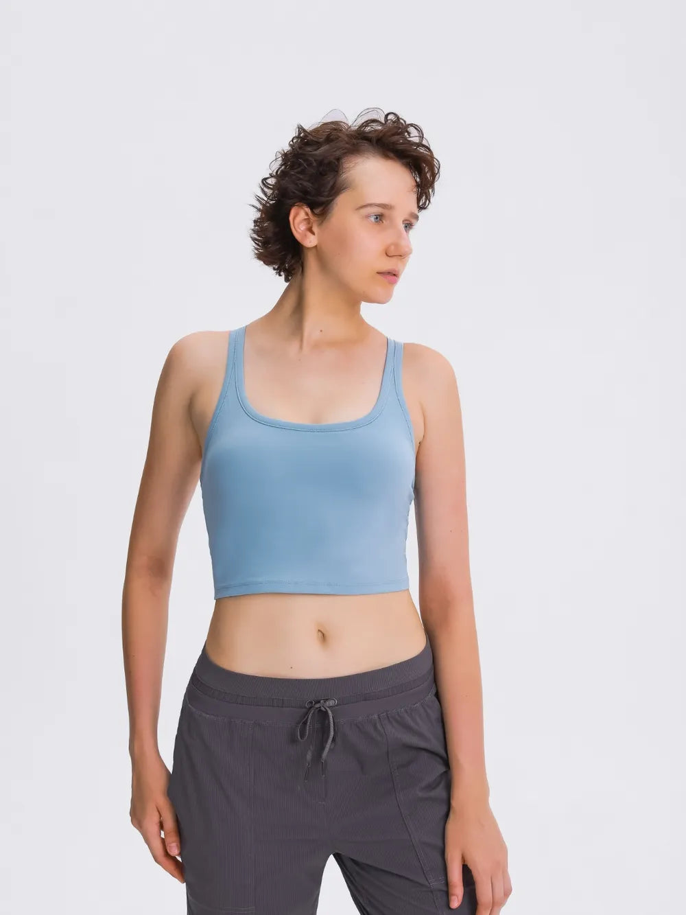 Millennia Scoop Neck Active Tank with Detachable Chest Pads 