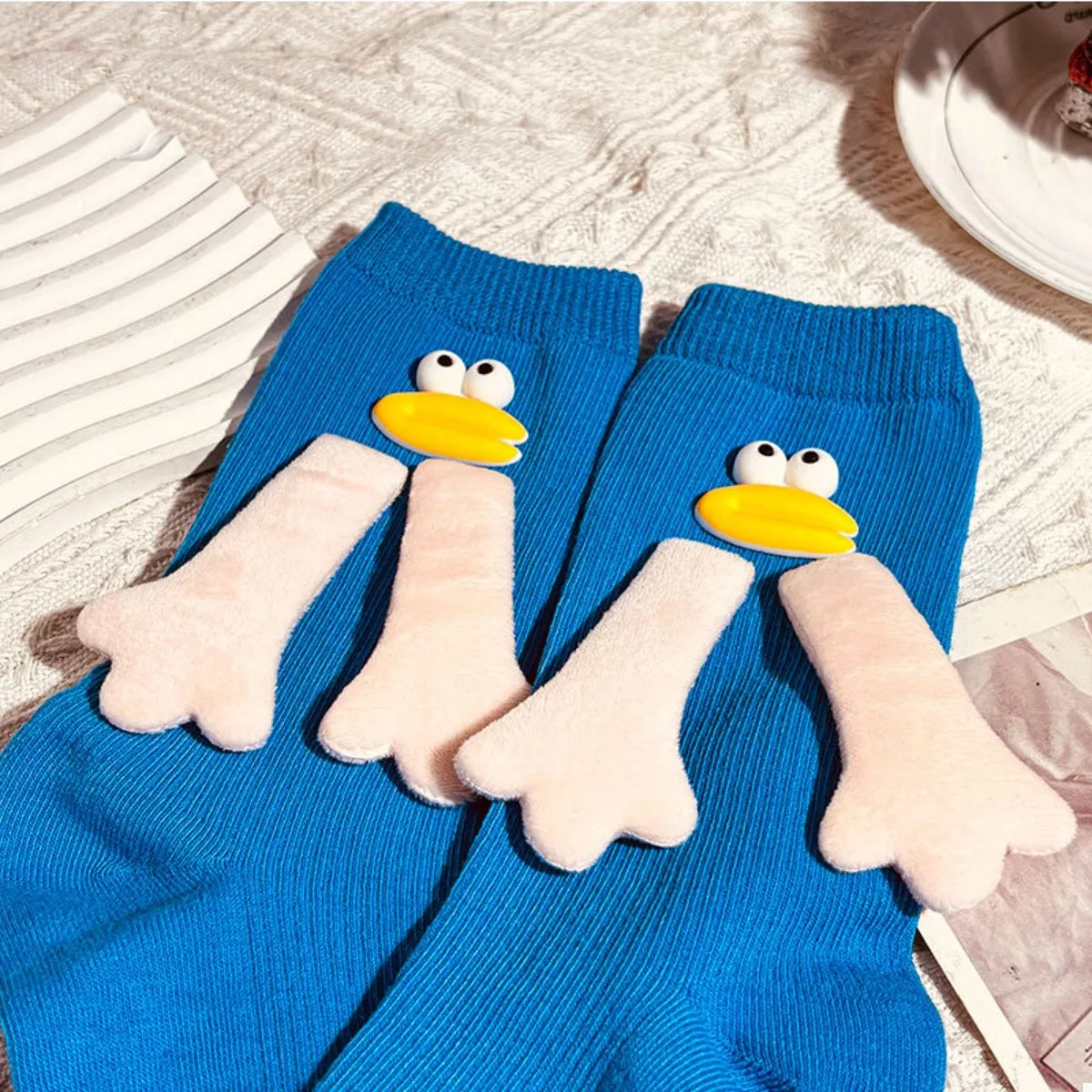 Cartoon Ribbed Knit Crew Socks Lingerie & Nightwear