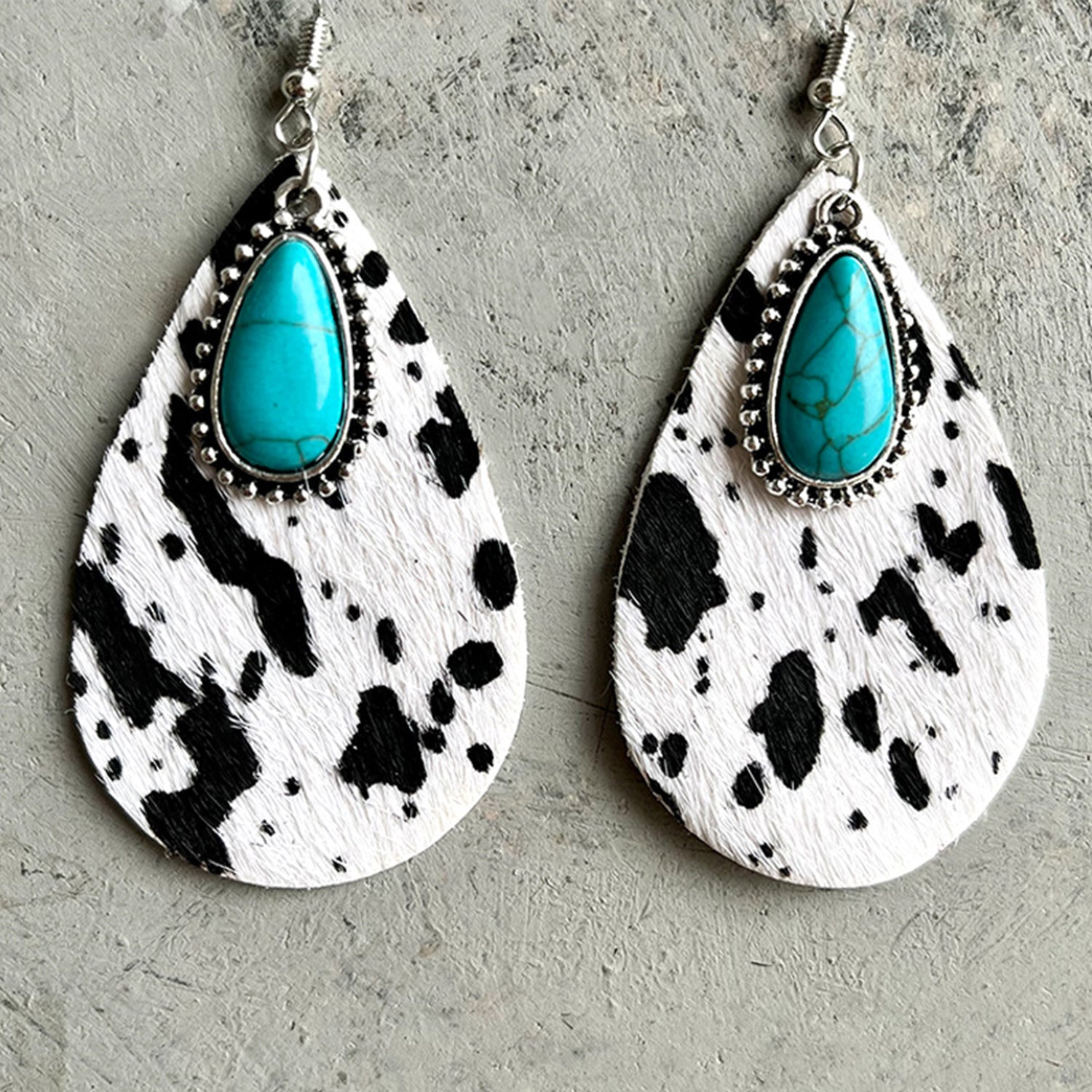 Artificial Turquoise Teardrop Earrings 