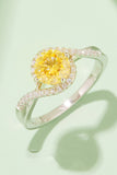 1 Carat Moissanite Contrast 925 Sterling Silver Ring 