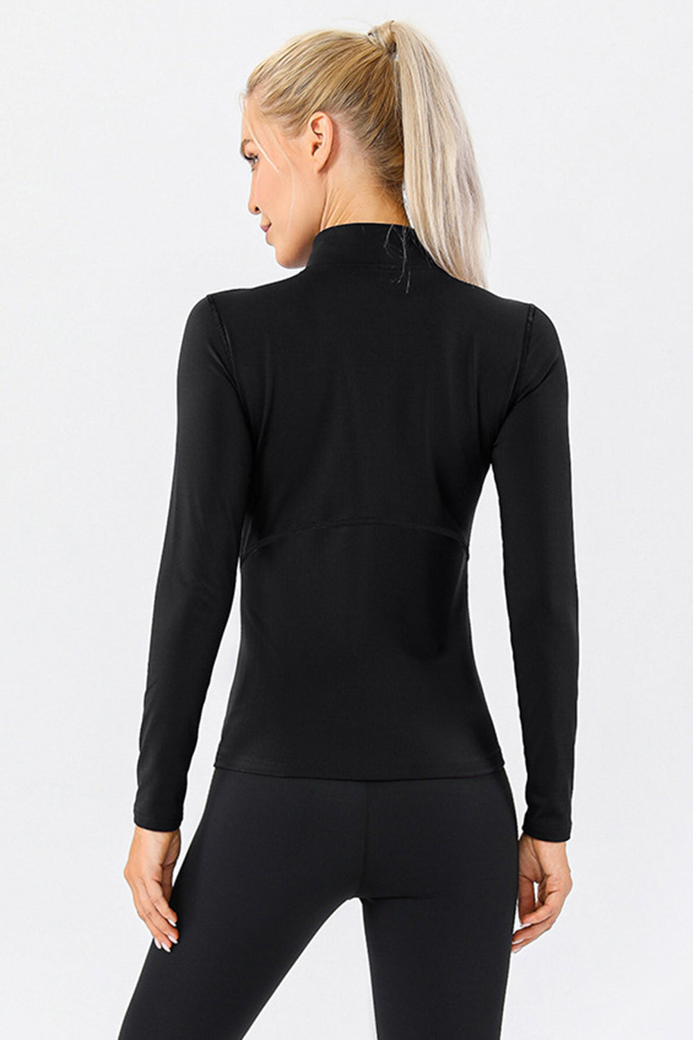 Mock Neck Quarter Zip Active T-Shirt 