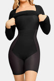 Basic Bae Full Size Built-In Shapewear Square Neck Long Sleeve Dress 