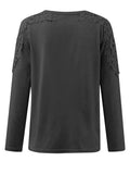 Full Size Cutout Round Neck Long Sleeve T-Shirt 