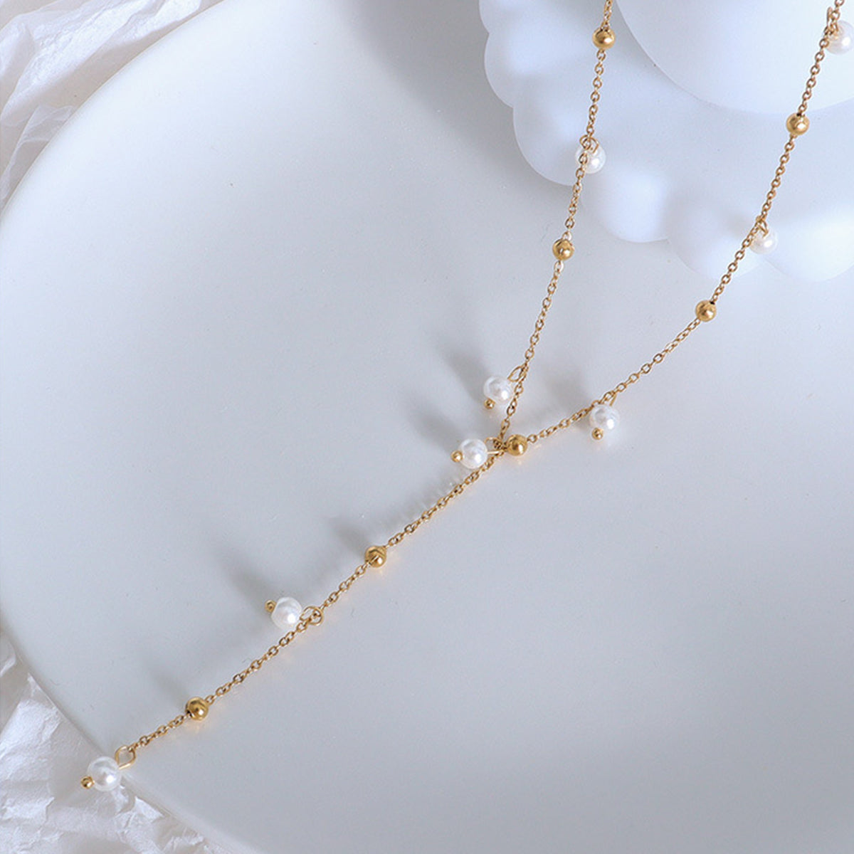18K Gold-Plated Pearl Drop Necklace 